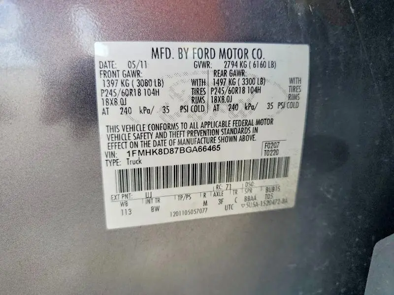 2011 FORD EXPLORER XLT  
