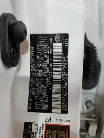 2016 TOYOTA CAMRY LE  