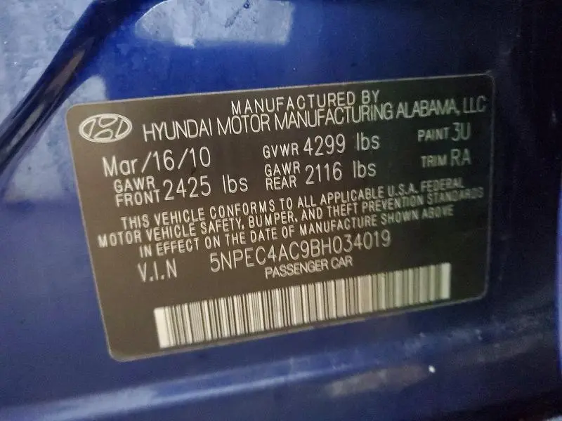 2011 HYUNDAI SONATA SE  