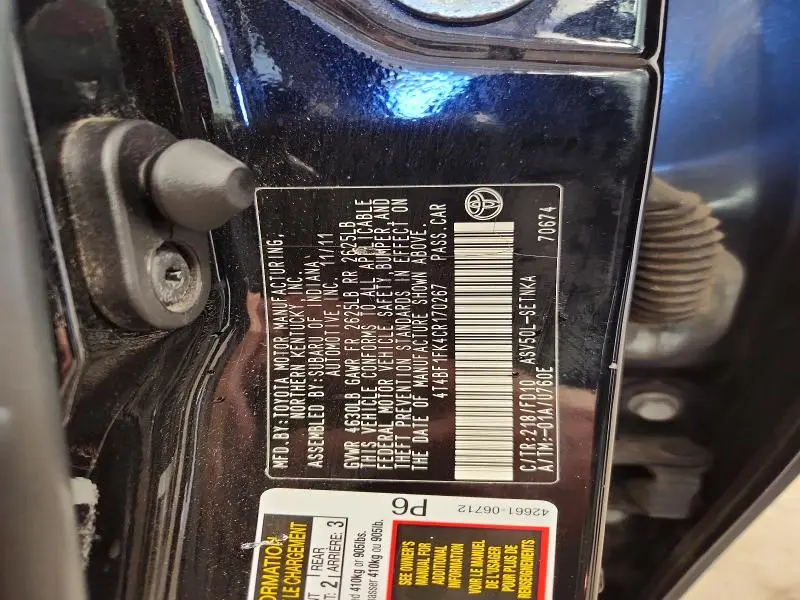 2012 TOYOTA CAMRY LE  