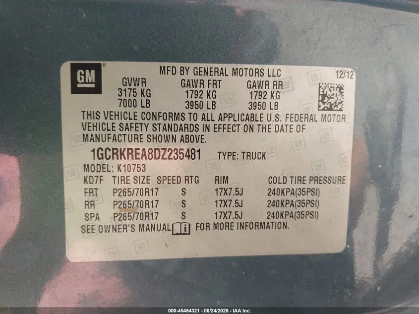 2013 CHEVROLET SILVERADO 1500 LS