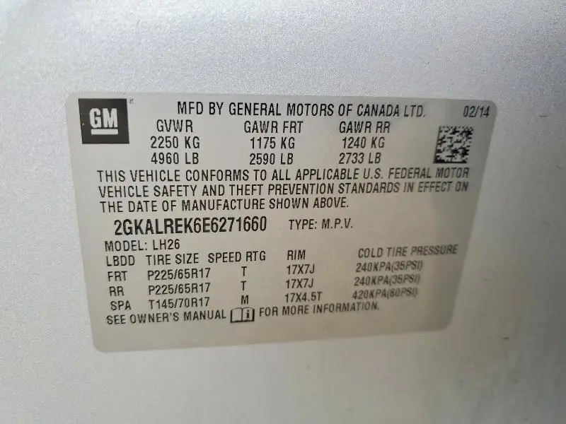 2014 GMC TERRAIN SLE  