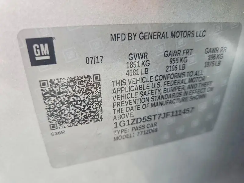 2018 CHEVROLET MALIBU LT  