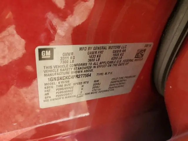 2015 CHEVROLET TAHOE K1500 LTZ  