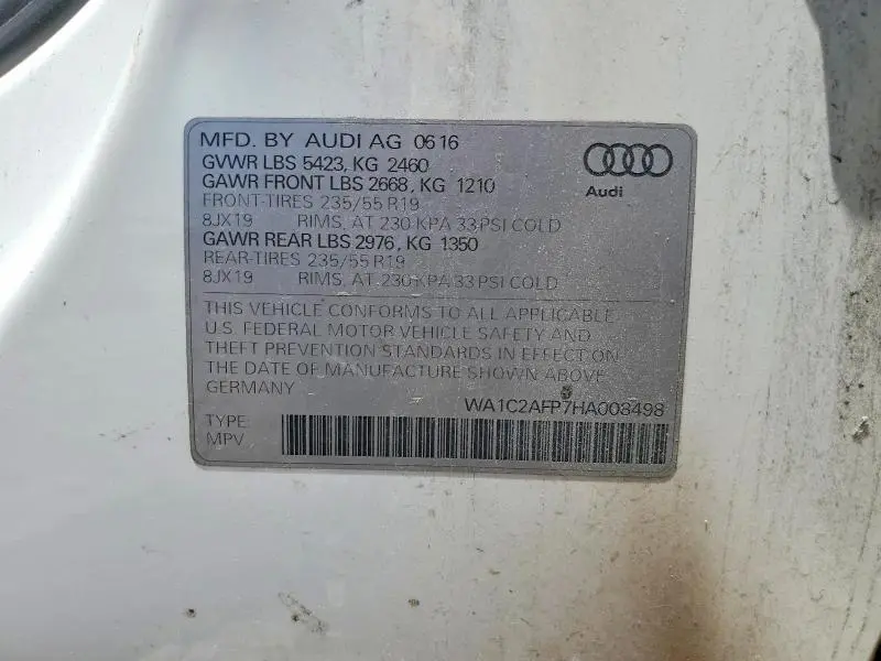 2017 AUDI Q5 PREMIUM  