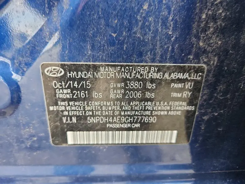 2016 HYUNDAI ELANTRA VALUE EDITION  