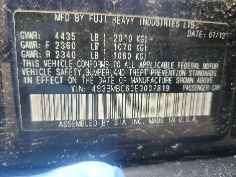 2014 SUBARU LEGACY 2.5I PREMIUM  