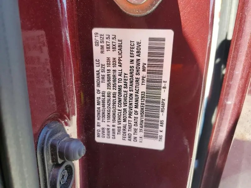 2019 HONDA CR-V EX  