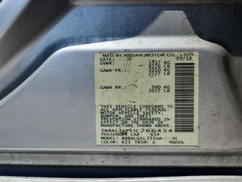 2018 NISSAN ALTIMA 2.5 S  