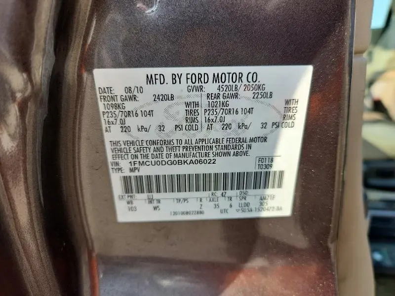 2011 FORD ESCAPE XLT  