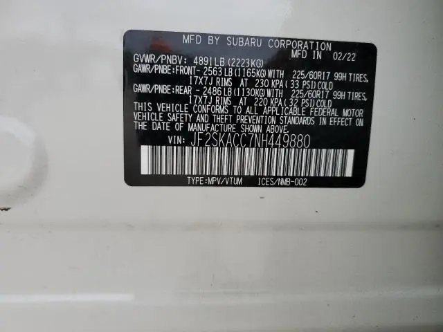 2022 SUBARU FORESTER 