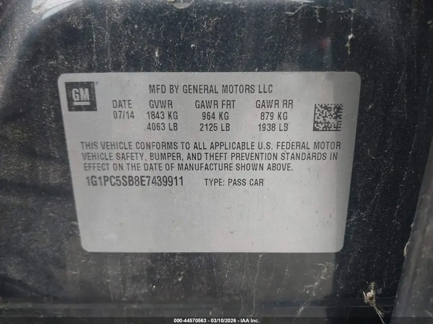 2014 CHEVROLET CRUZE 1LT AUTO