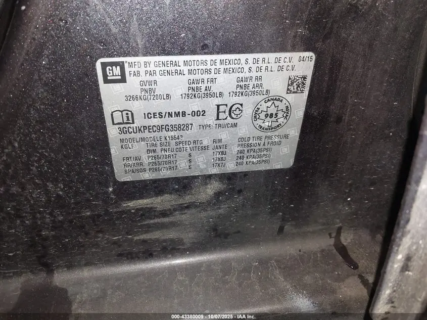 2015 CHEVROLET SILVERADO 1500 LS/WT