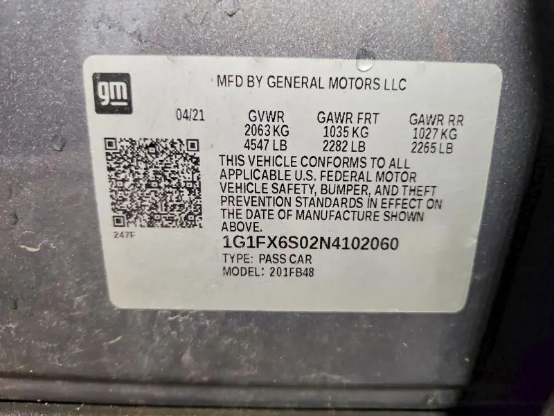 2022 CHEVROLET BOLT EV 2LT  