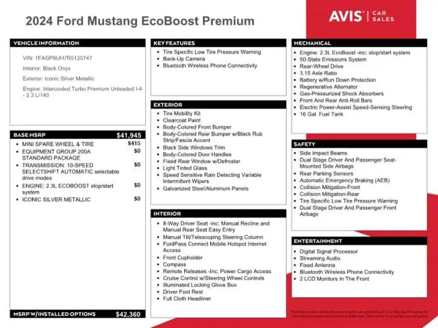 2024 FORD MUSTANG