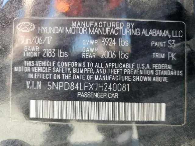 2018 HYUNDAI ELANTRA SEL  