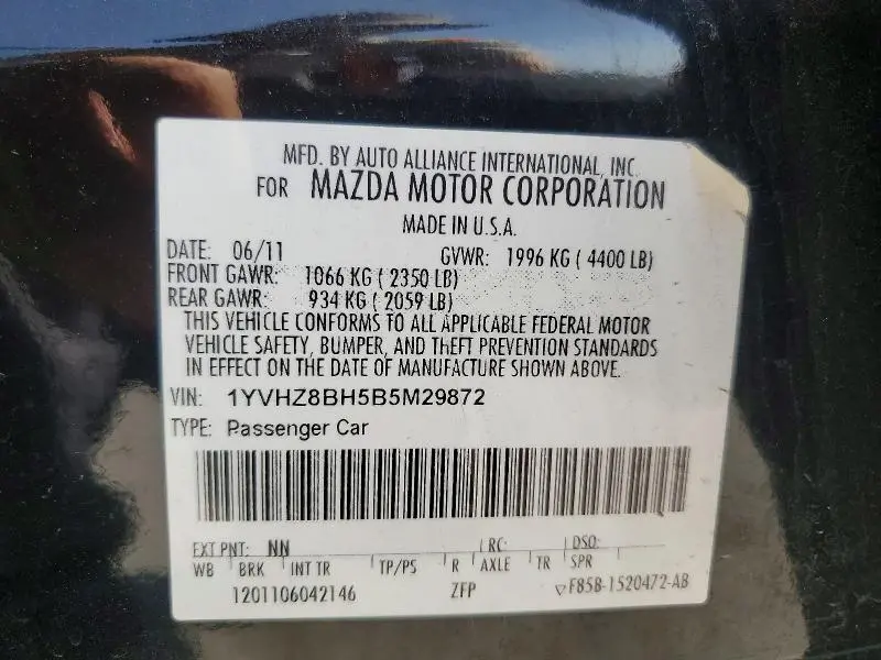 2011 MAZDA 6 I  