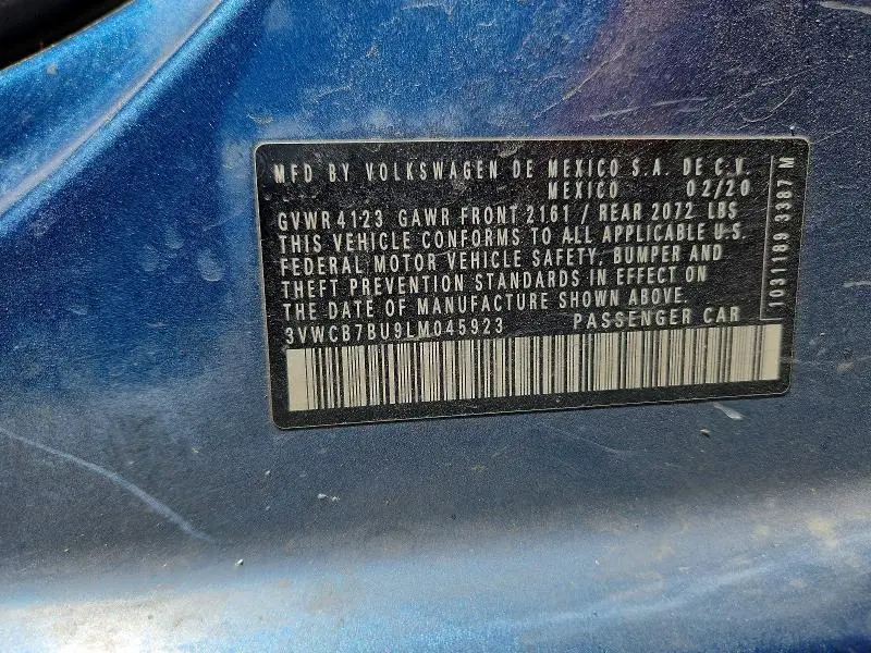 2020 VOLKSWAGEN JETTA   