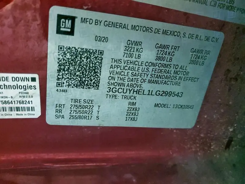 2020 CHEVROLET SILVERADO K1500 HIGH COUNTRY  