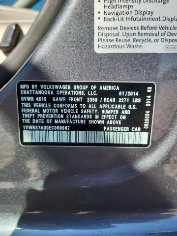 2014 VOLKSWAGEN PASSAT SE  