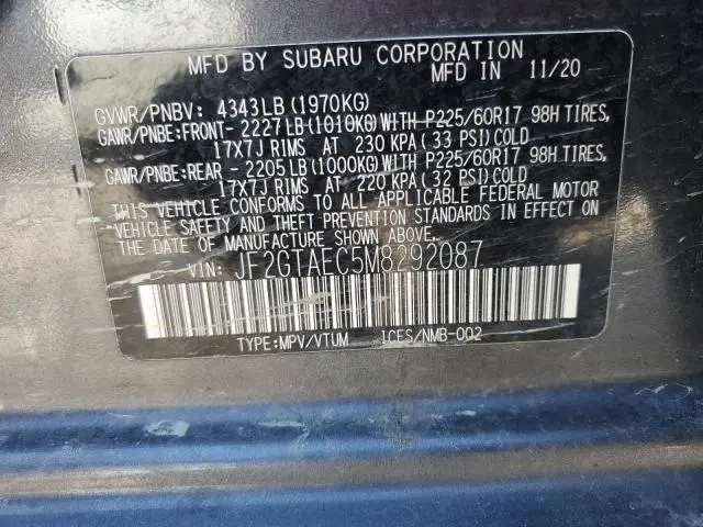 2021 SUBARU CROSSTREK PREMIUM