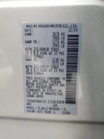 2025 NISSAN PATHFINDER SV  