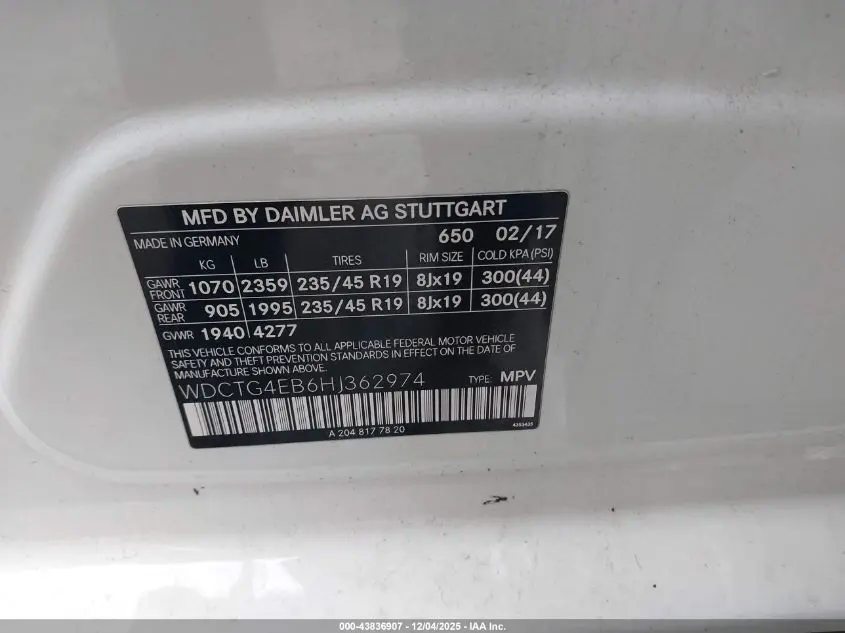 2017 MERCEDES-BENZ GLA 250  