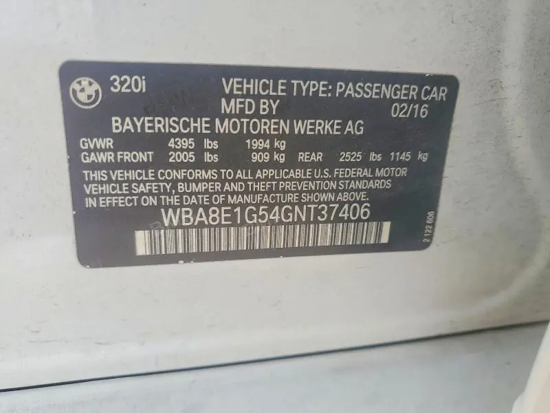 2016 BMW 320 I  