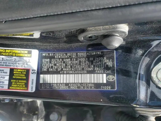 2018 TOYOTA CAMRY L