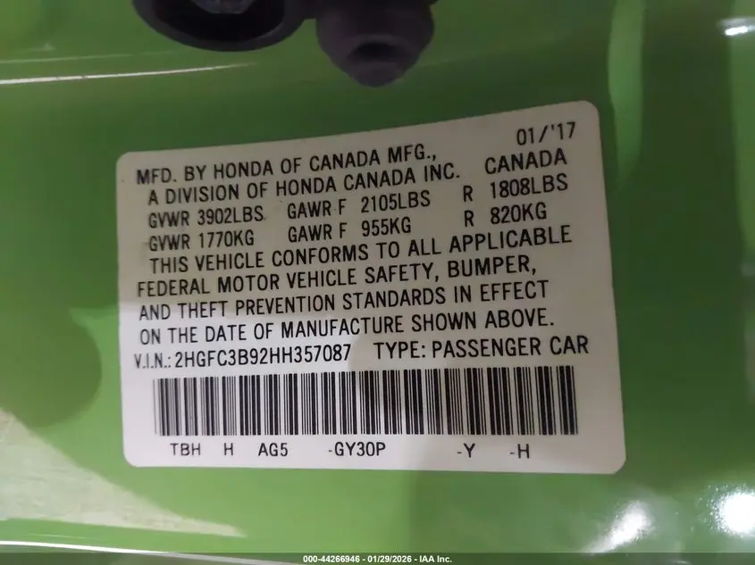 2017 HONDA CIVIC TOURING