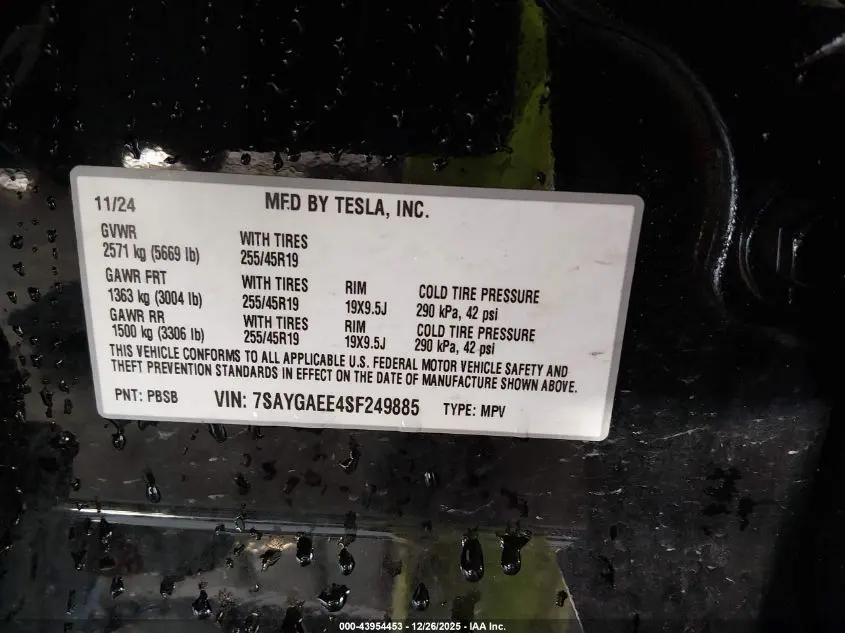 2025 TESLA MODEL Y LONG RANGE DUAL MOTOR ALL-WHEEL DRIVE
