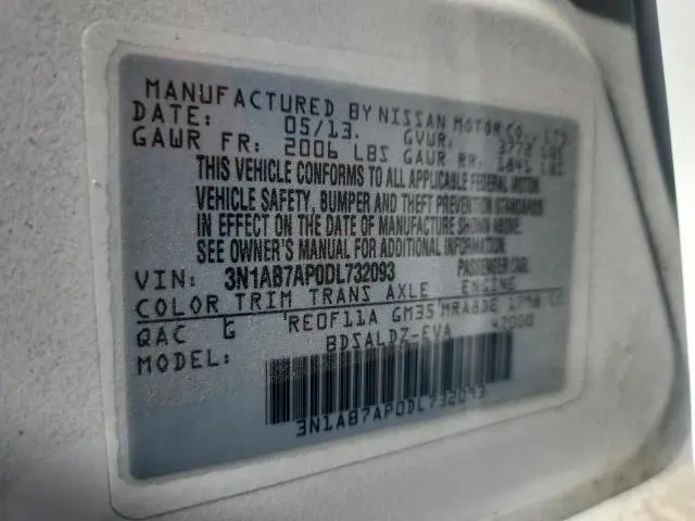 2013 NISSAN SENTRA S  