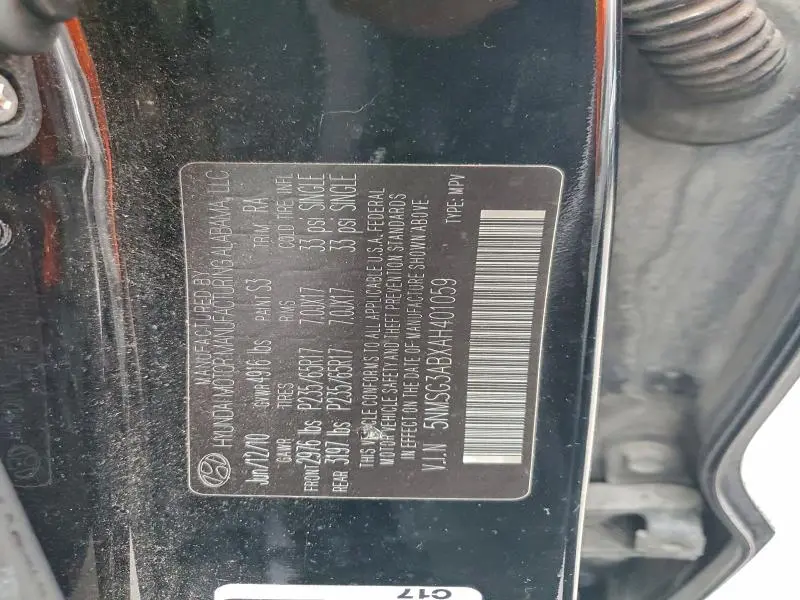 2010 HYUNDAI SANTA FE GLS  