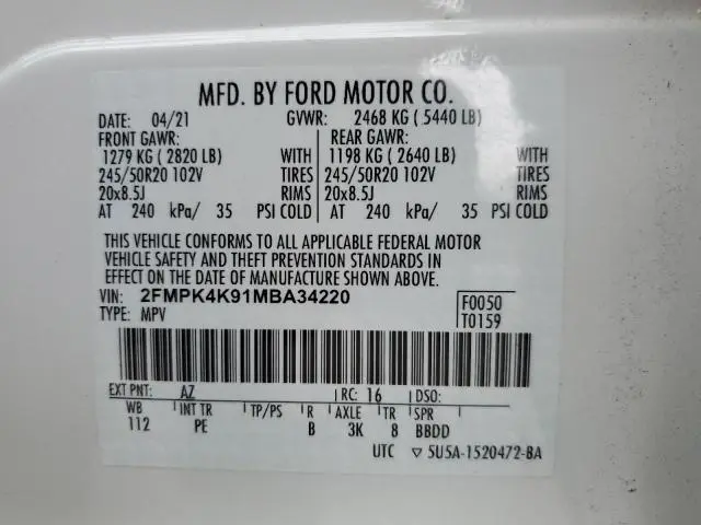 2021 FORD EDGE TITANIUM  