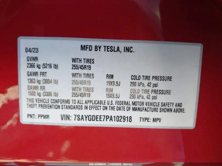 2023 TESLA MODEL Y AWD/LONG RANGE DUAL MOTOR ALL-WHEEL DRIVE