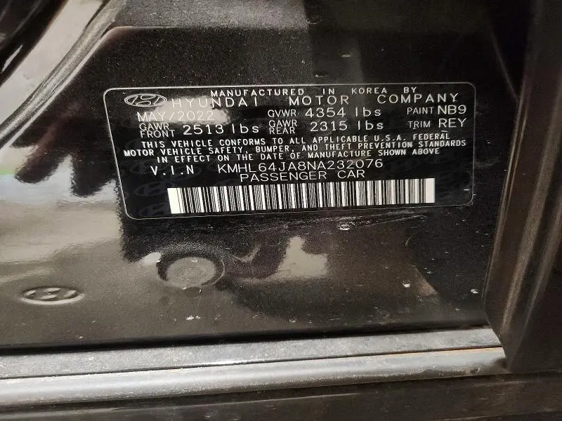2022 HYUNDAI SONATA SEL  