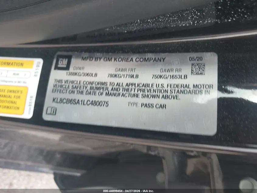 2020 CHEVROLET SPARK FWD LS AUTOMATIC