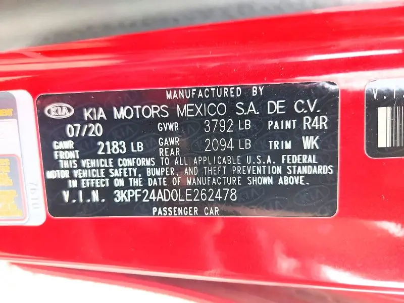 2020 KIA FORTE LXS  