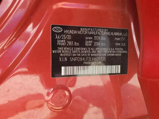 2020 HYUNDAI ELANTRA SEL  