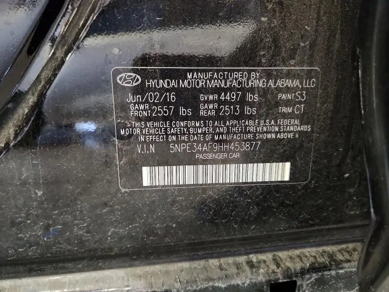 2017 HYUNDAI SONATA SPORT  