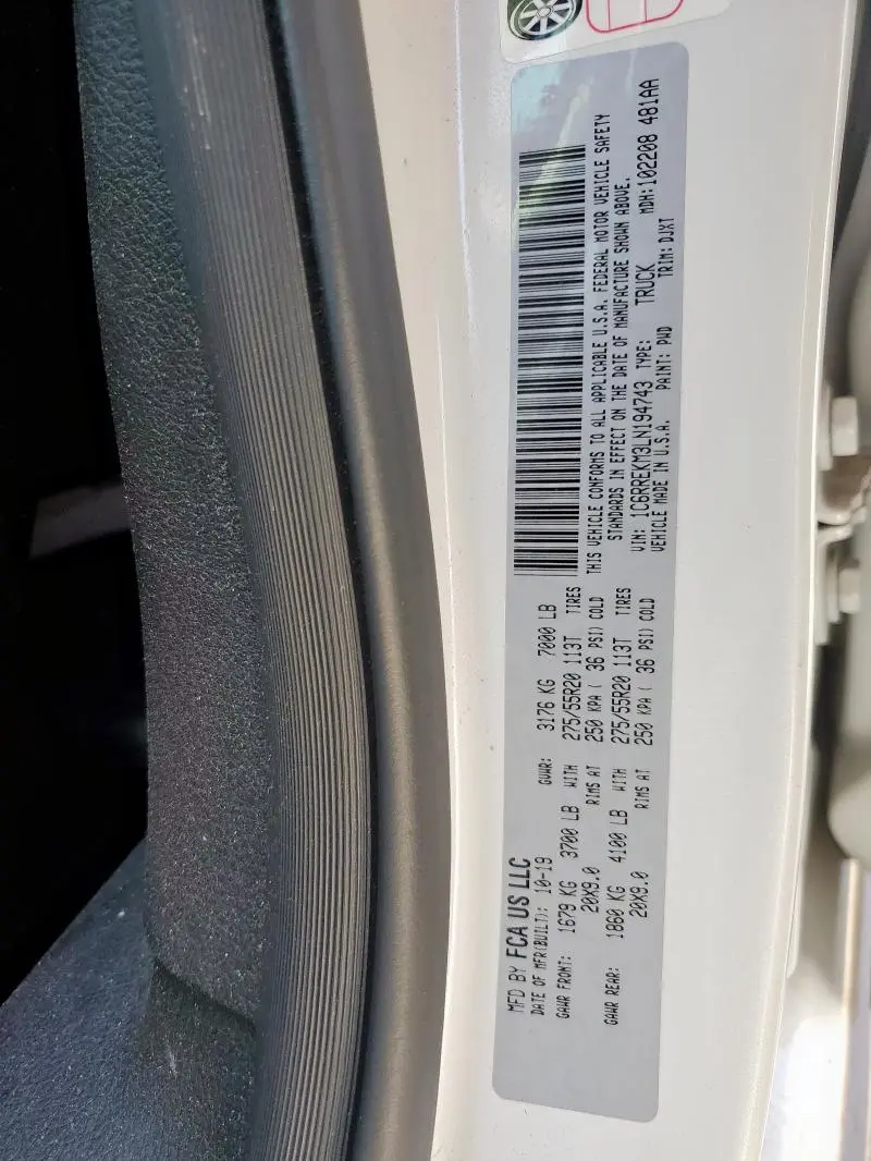 2020 RAM 1500 LONGHORN  