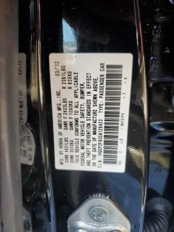 2012 HONDA ACCORD EXL  