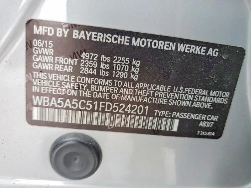 2015 BMW 528 I  