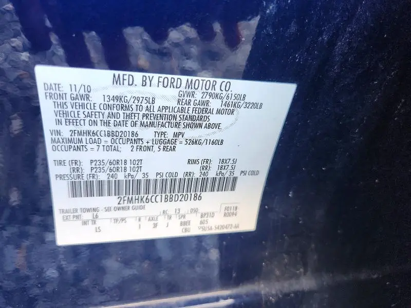 2011 FORD FLEX SEL  