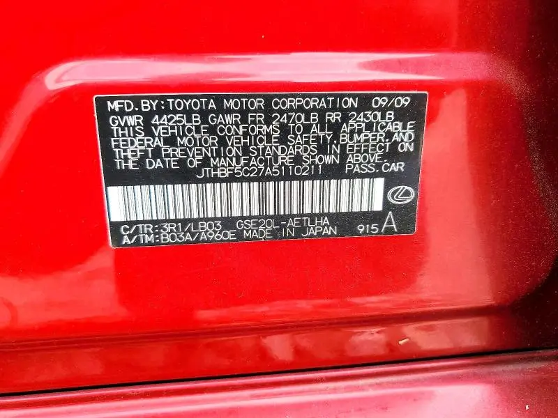 2010 LEXUS IS 250  