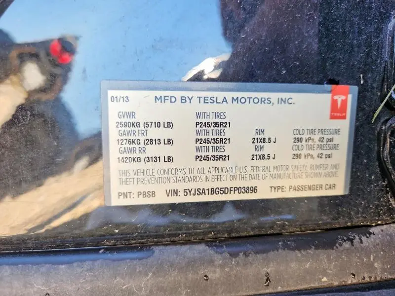 2013 TESLA MODEL S   