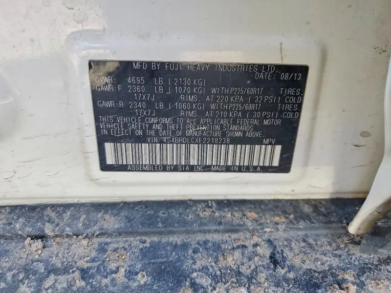 2014 SUBARU OUTBACK 3.6R LIMITED  