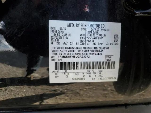 2020 FORD EXPLORER LIMITED  