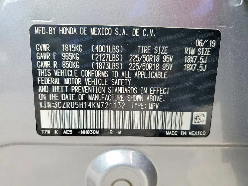 2019 HONDA HR-V SPORT  