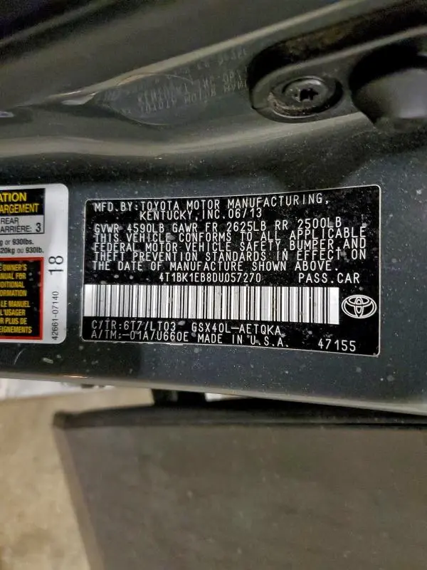 2013 TOYOTA AVALON BASE  